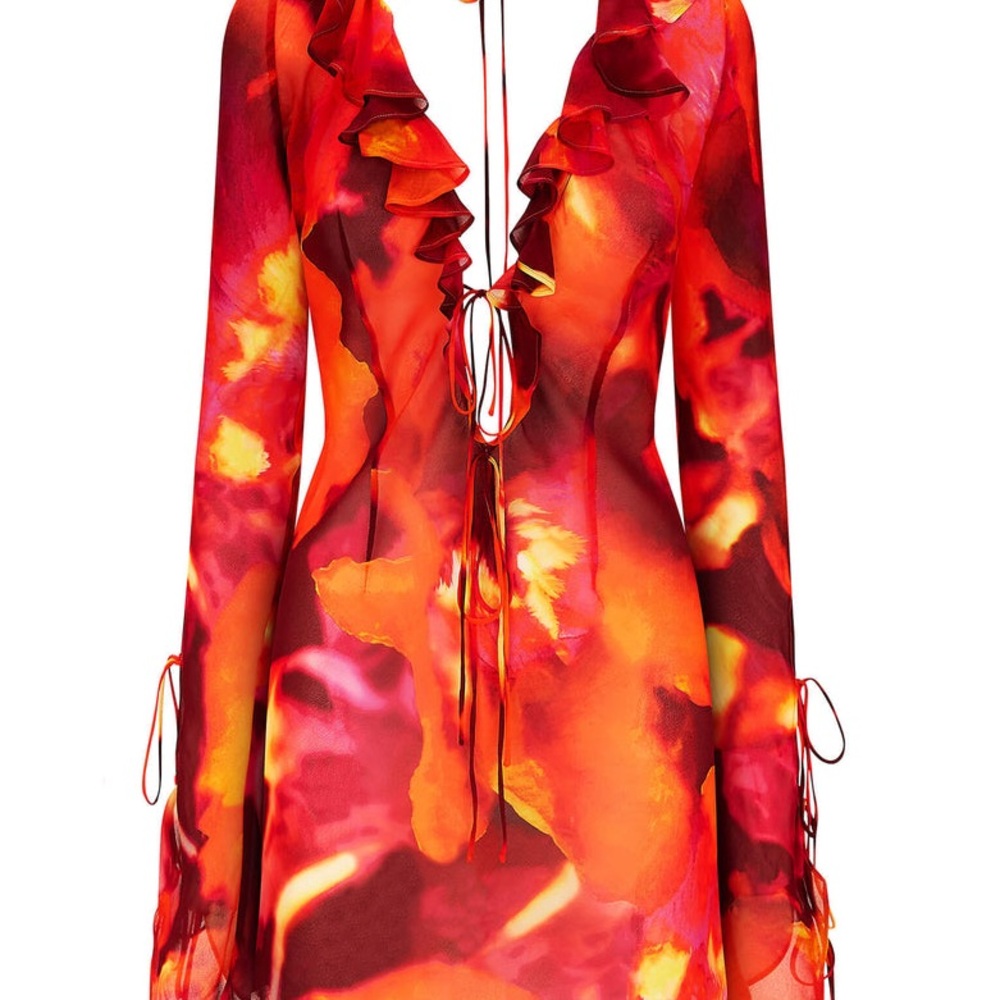 Rat & Boa Dali Dress - Fiery Red and Orange Dress